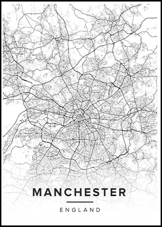 Manchester Map Poster - Hakyarts