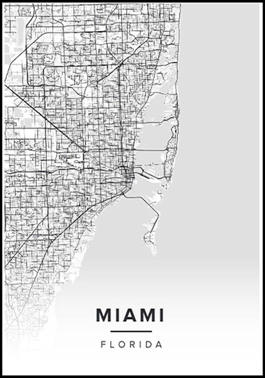 Miami Map Poster - Hakyarts