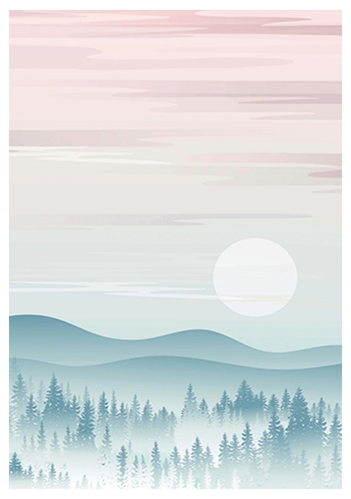 Misty Pine Trees Poster - Hakyarts