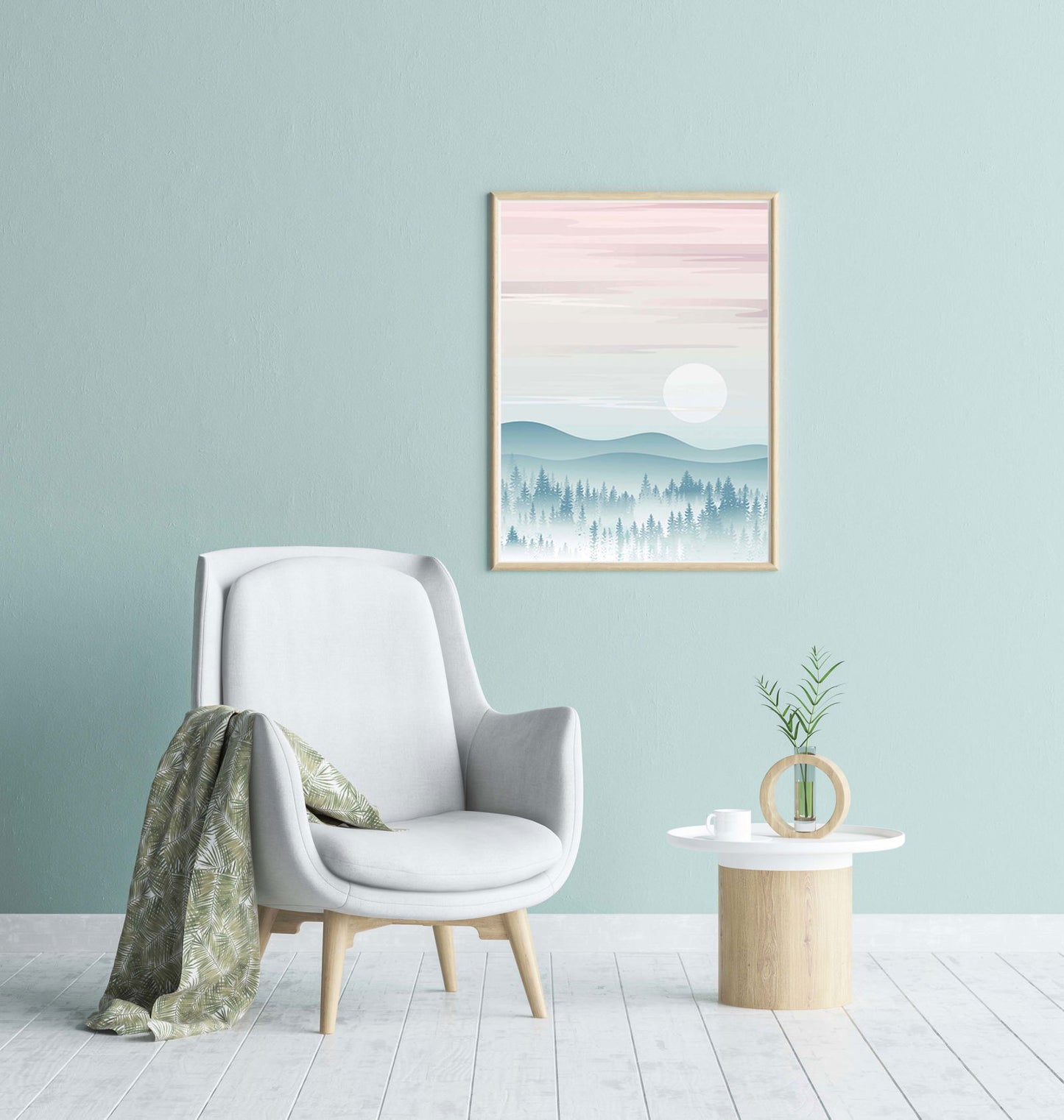 Misty Pine Trees Poster - Hakyarts