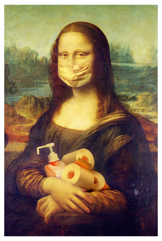 Mona Lisa Wearing A Mask Poster - Hakyarts