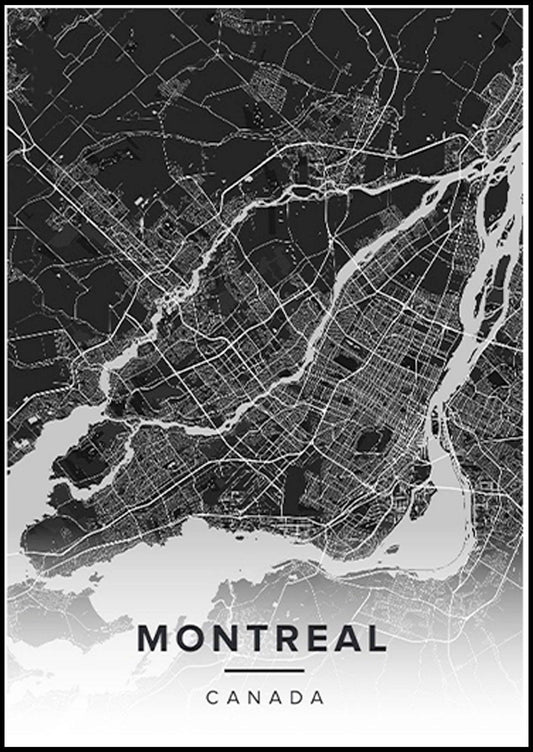 Montreal Map Poster - Hakyarts