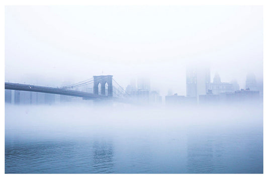 Morning Mist Brooklyn Bridge Poster - Hakyarts