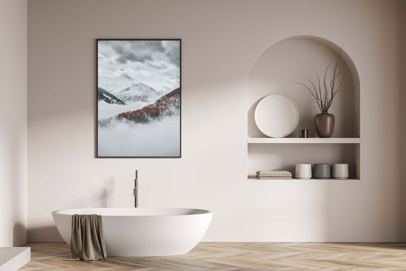 Mountain Under Cloudy Sky Poster - Hakyarts