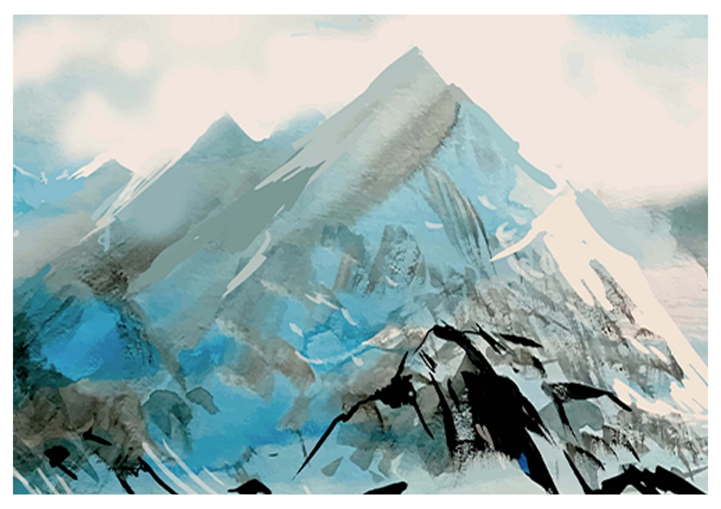 Mountains In Winter Poster - Hakyarts