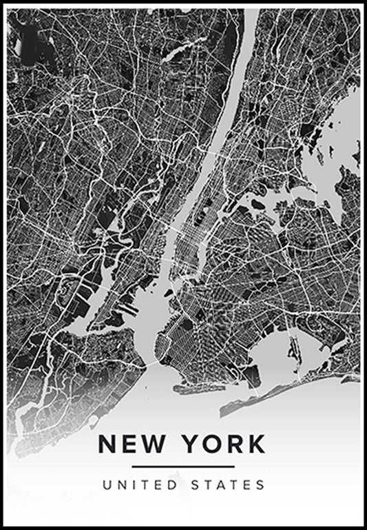 New York Map Poster - Hakyarts