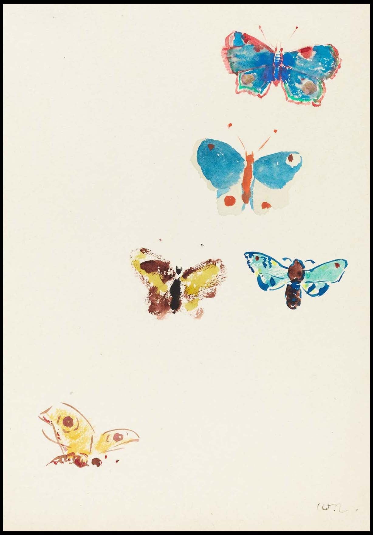 Odilon Redon - Five Butterflies - Hakyarts