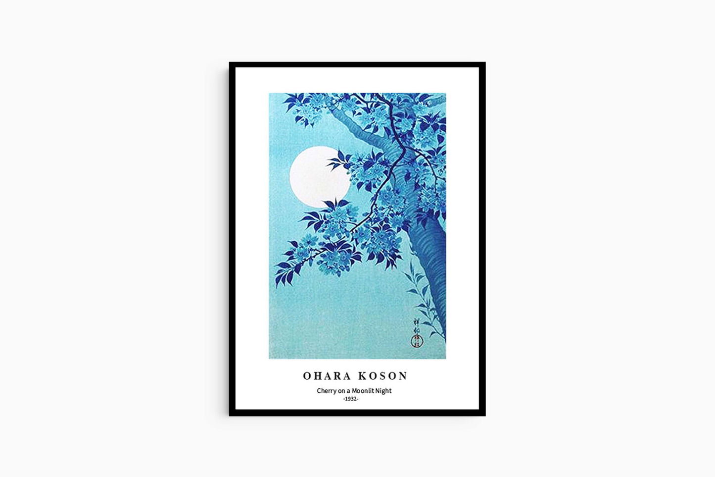 Ohara Koson - Cherry on a Moonlight Night Poster - Hakyarts