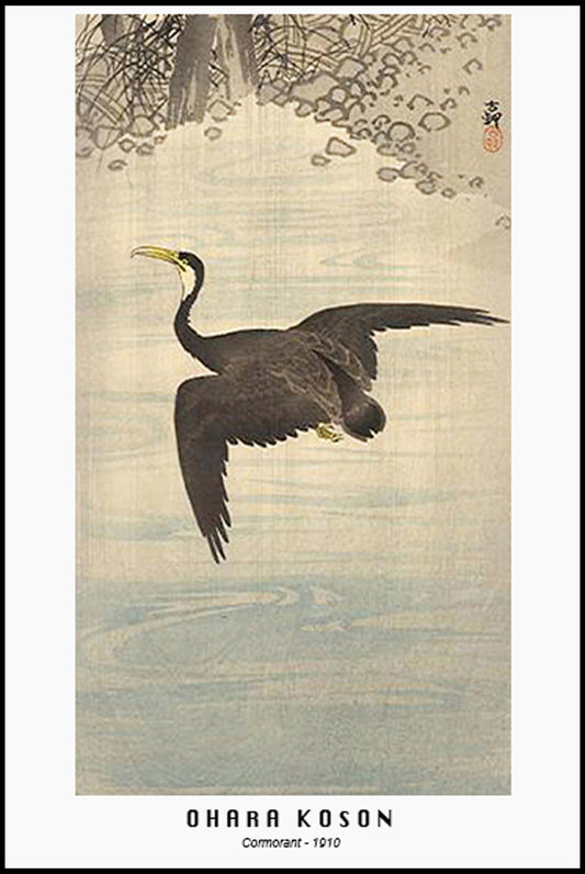 Ohara Koson - Comorant Poster - Hakyarts