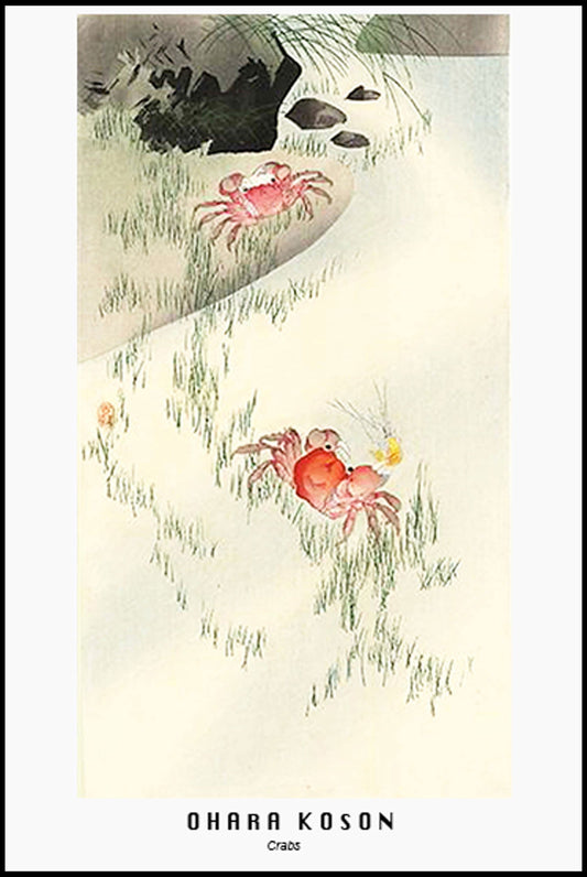 Ohara Koson - Crabs Poster - Hakyarts