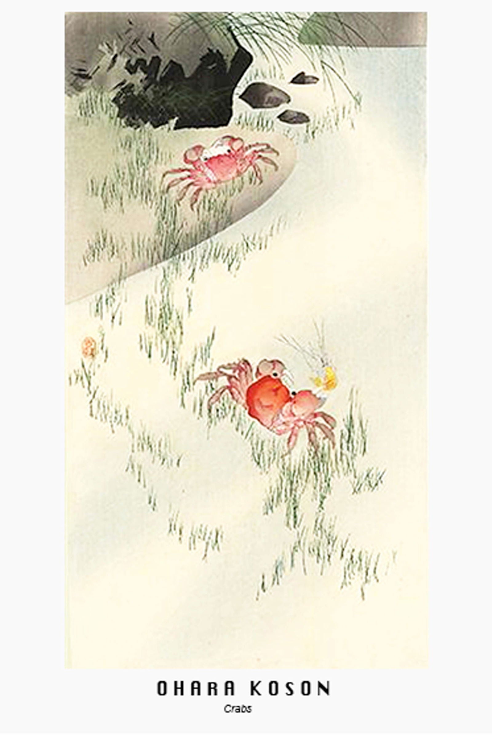 Ohara Koson - Crabs Poster - Hakyarts