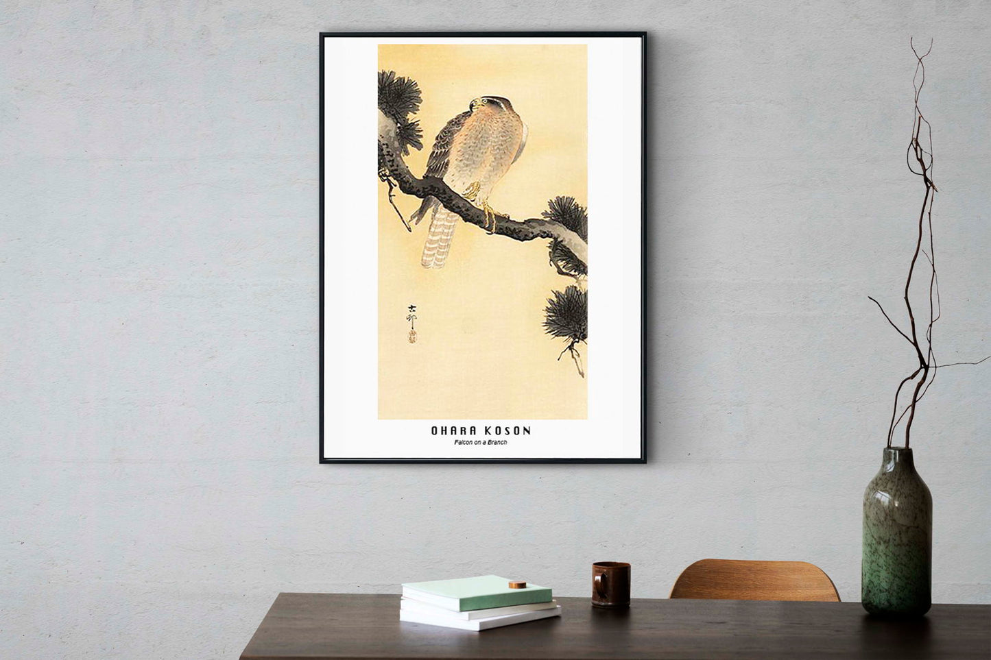 Ohara Koson - Falcon on a Branch Poster - Hakyarts