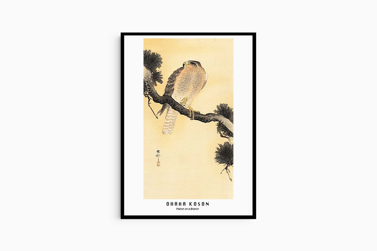 Ohara Koson - Falcon on a Branch Poster - Hakyarts