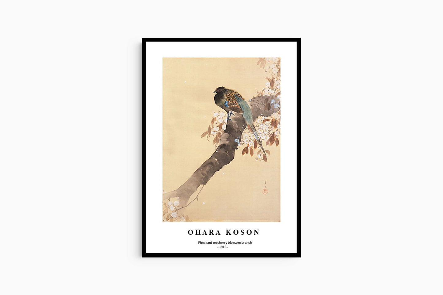 Ohara Koson - Pheasant on cherry blossom branch Poster - Hakyarts