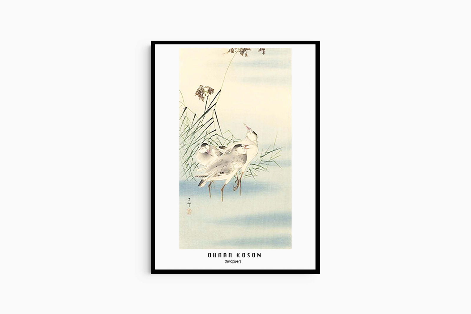 Ohara Koson - Sandpipers Poster - Hakyarts