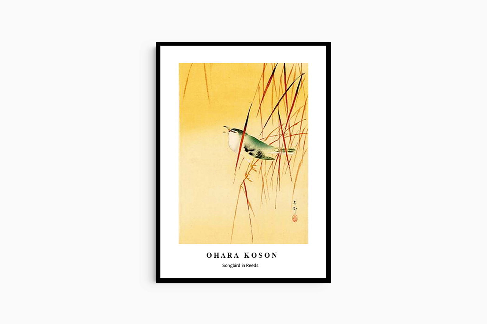 Ohara Koson - Songbird in Reeds Poster - Hakyarts