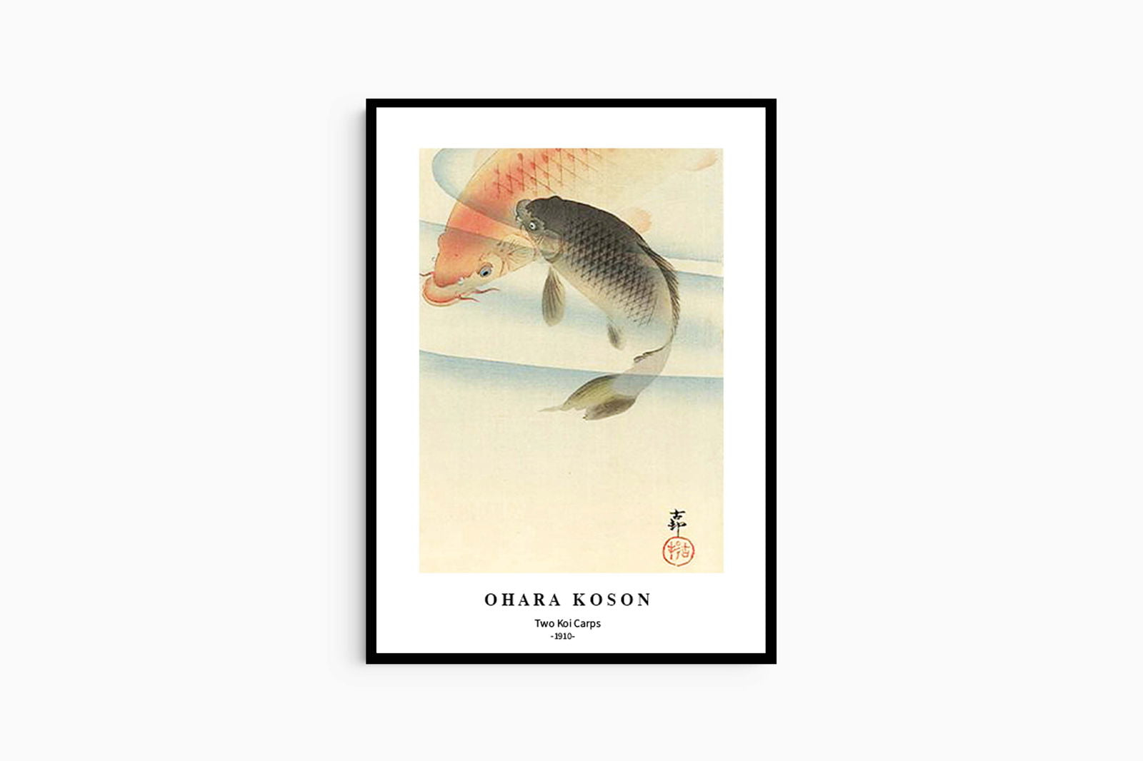 Ohara Koson - Two Koi Carps Poster - Hakyarts