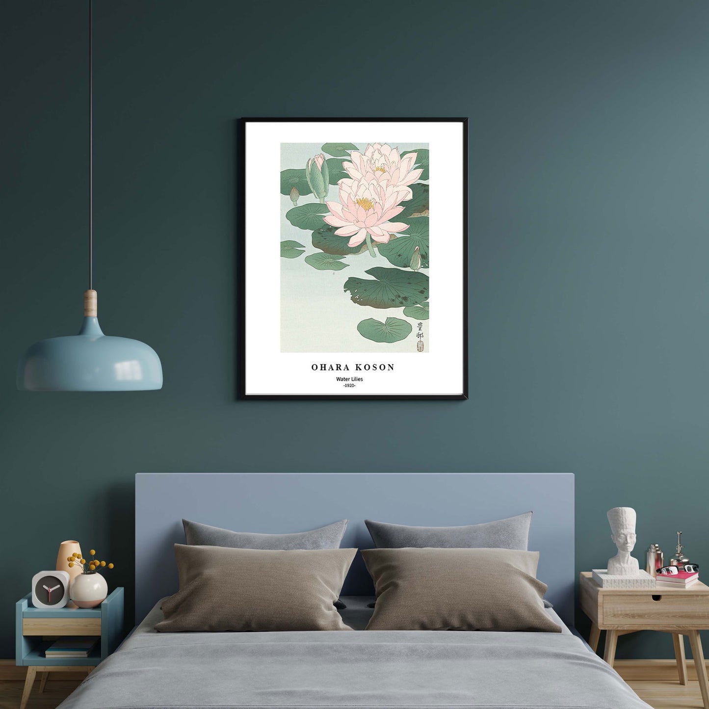 Ohara Koson - Water Lilies Poster - Hakyarts