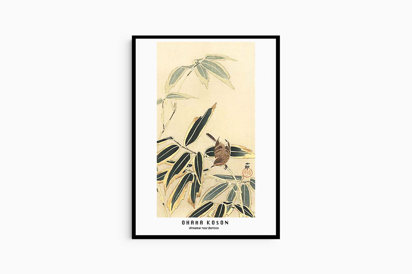 Ohara Koson - Wheatear near Bamboo Poster - Hakyarts