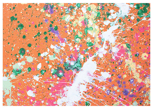 Orange Splatters Jackson Pollock Inspired Art - Hakyarts