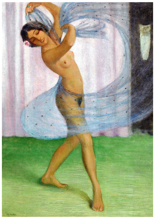 Otto Mueller - Dancer with veil, watched by a man - Hakyarts