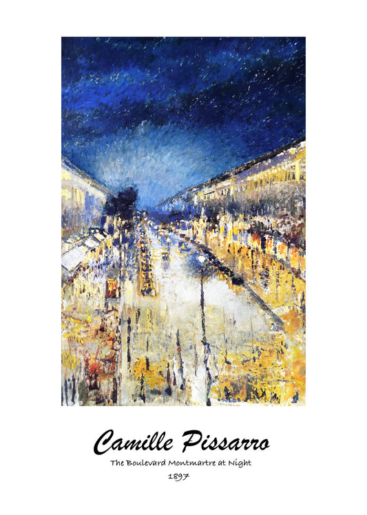 Boulevard Montmartre At Night Poster