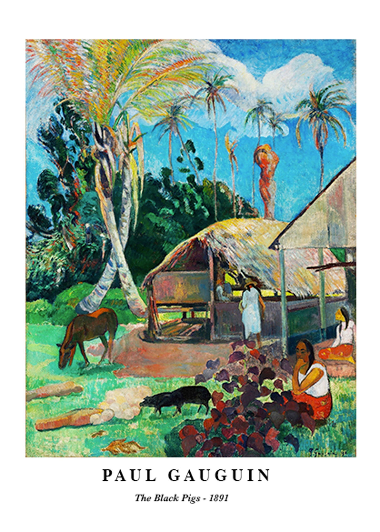 Paul Gauguin - The Black Pigs Poster - Hakyarts