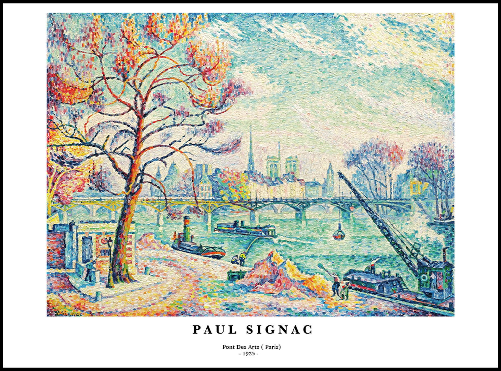 Paul Signac - Pont des Arts 'Paris' Poster - Hakyarts