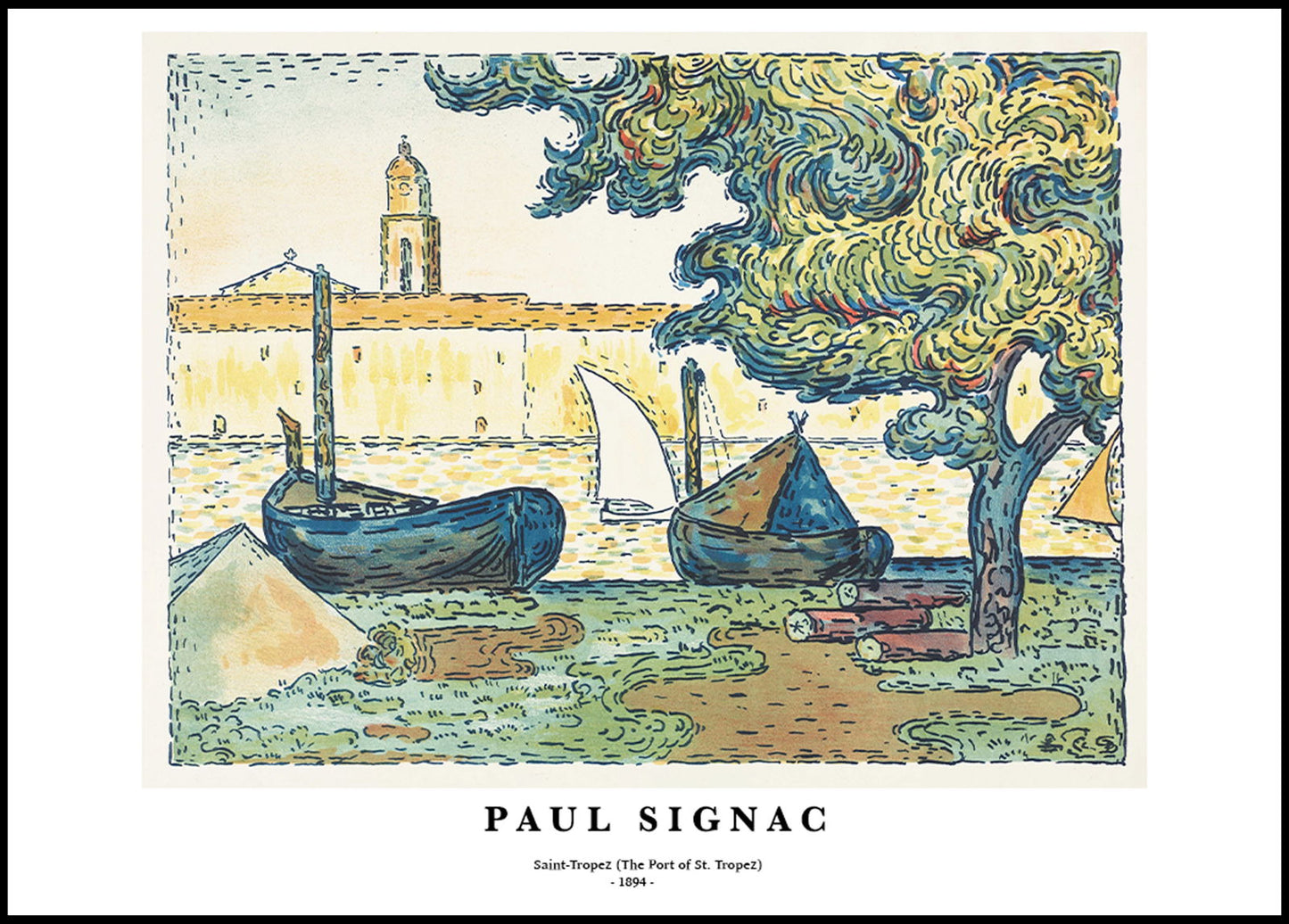 Paul Signac - Saint-Tropez 'The Port of St. Tropez' Poster - Hakyarts