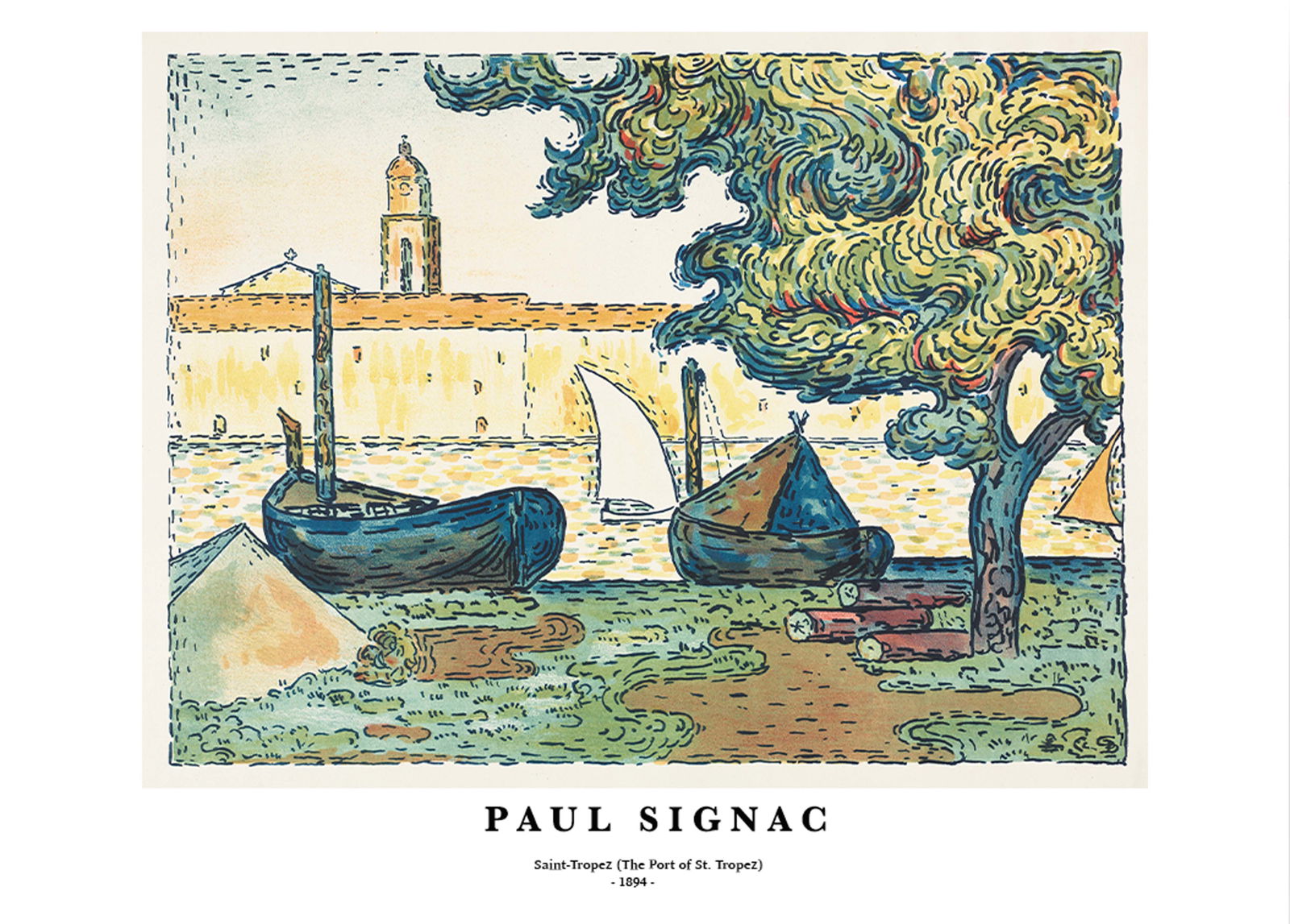 Paul Signac - Saint-Tropez 'The Port of St. Tropez' Poster - Hakyarts