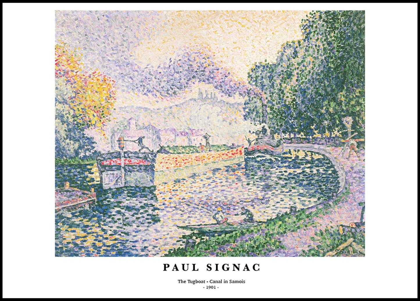 Paul Signac - The Tugboat - Canal in Samois Poster - Hakyarts