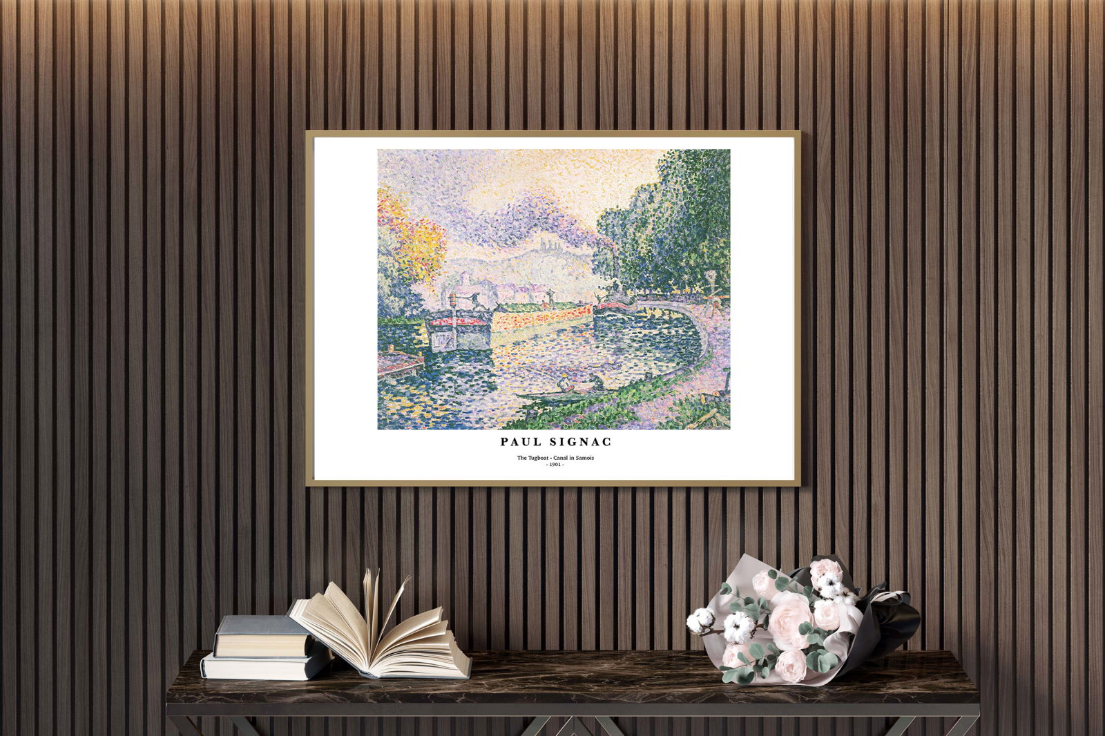 Paul Signac - The Tugboat - Canal in Samois Poster - Hakyarts