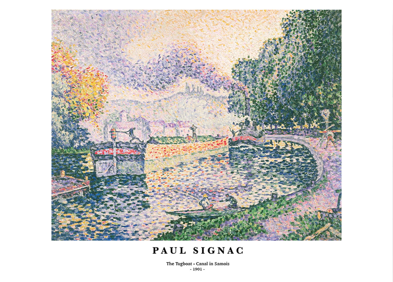 Paul Signac - The Tugboat - Canal in Samois Poster - Hakyarts