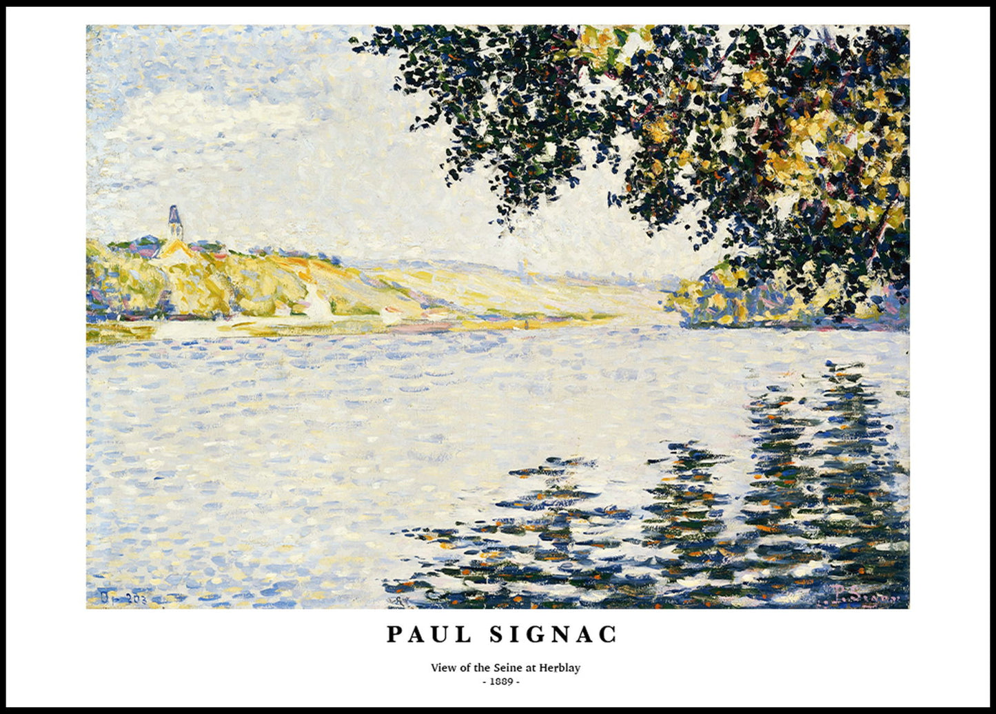 Paul Signac - View of the Seine at Herblay Poster - Hakyarts