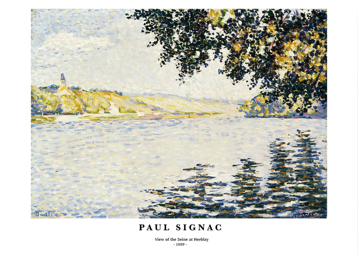 Paul Signac - View of the Seine at Herblay Poster - Hakyarts