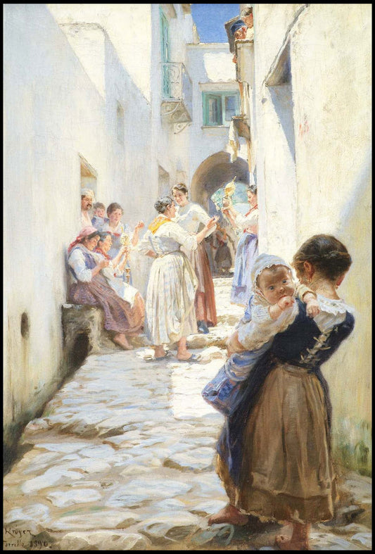 Peder Severin Kroyer - A Street in Torello, Italy - Hakyarts