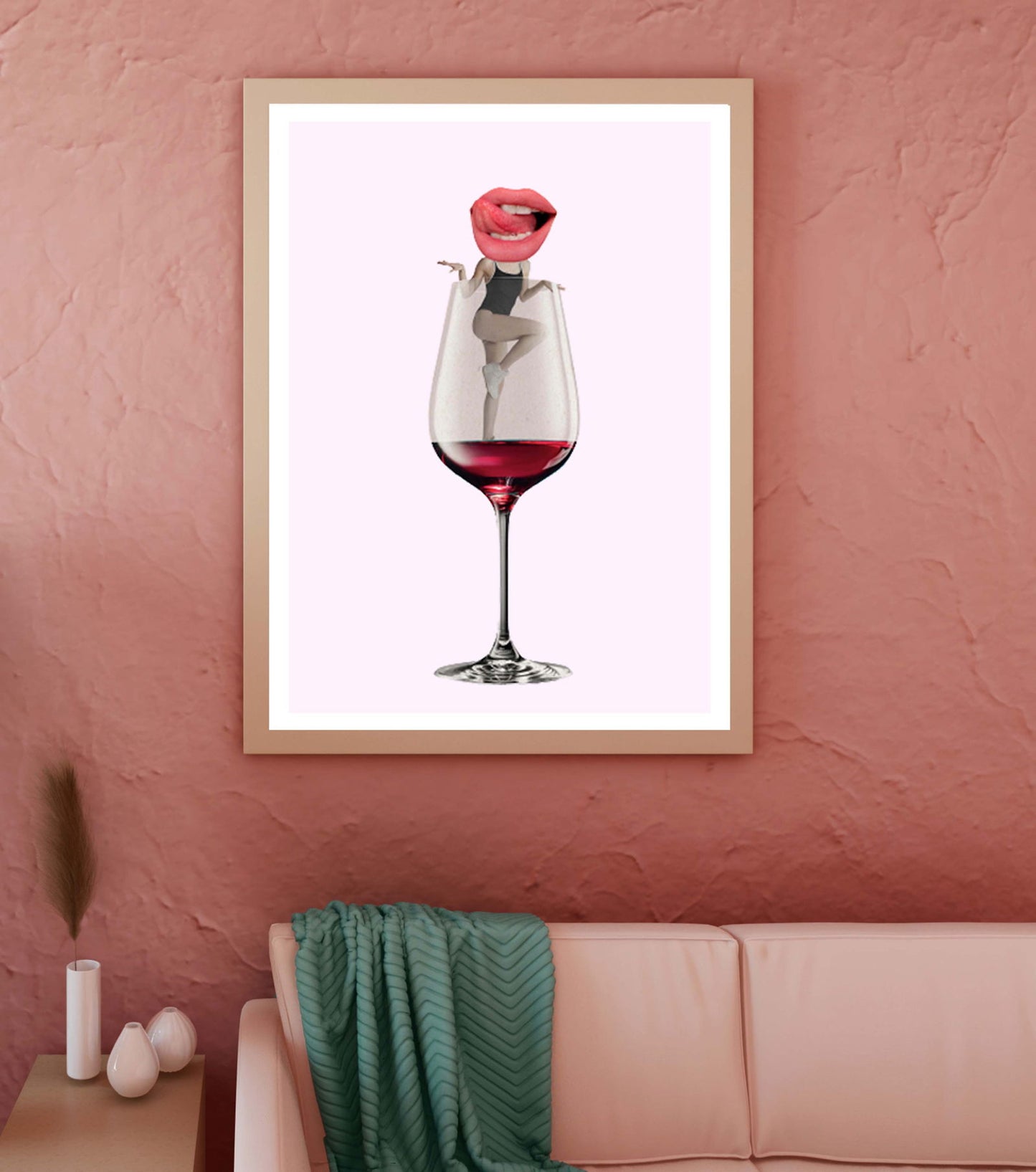 Pink Champagne Glass Poster - Hakyarts