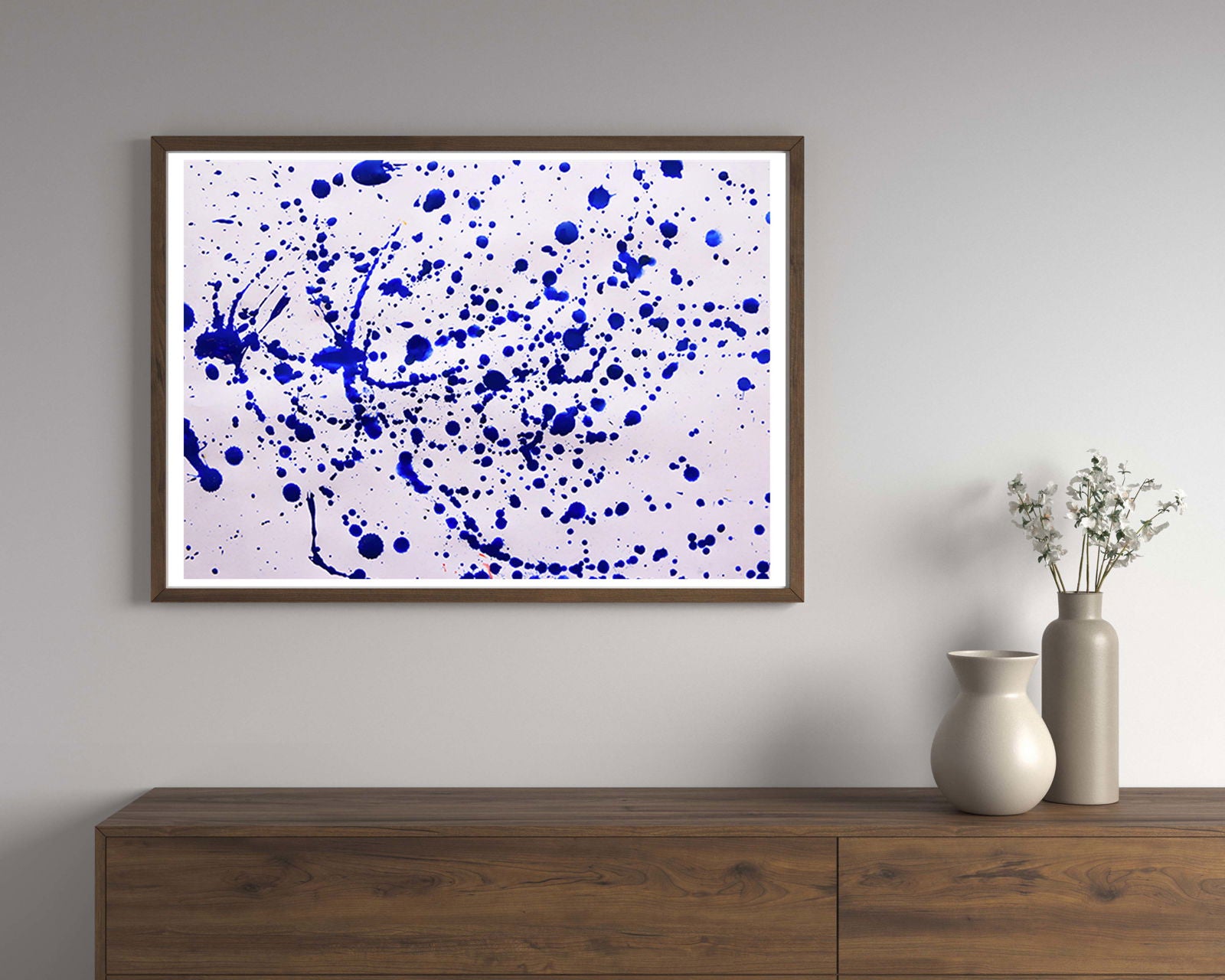 Pollock Inspired Blue Splash Poster - Hakyarts