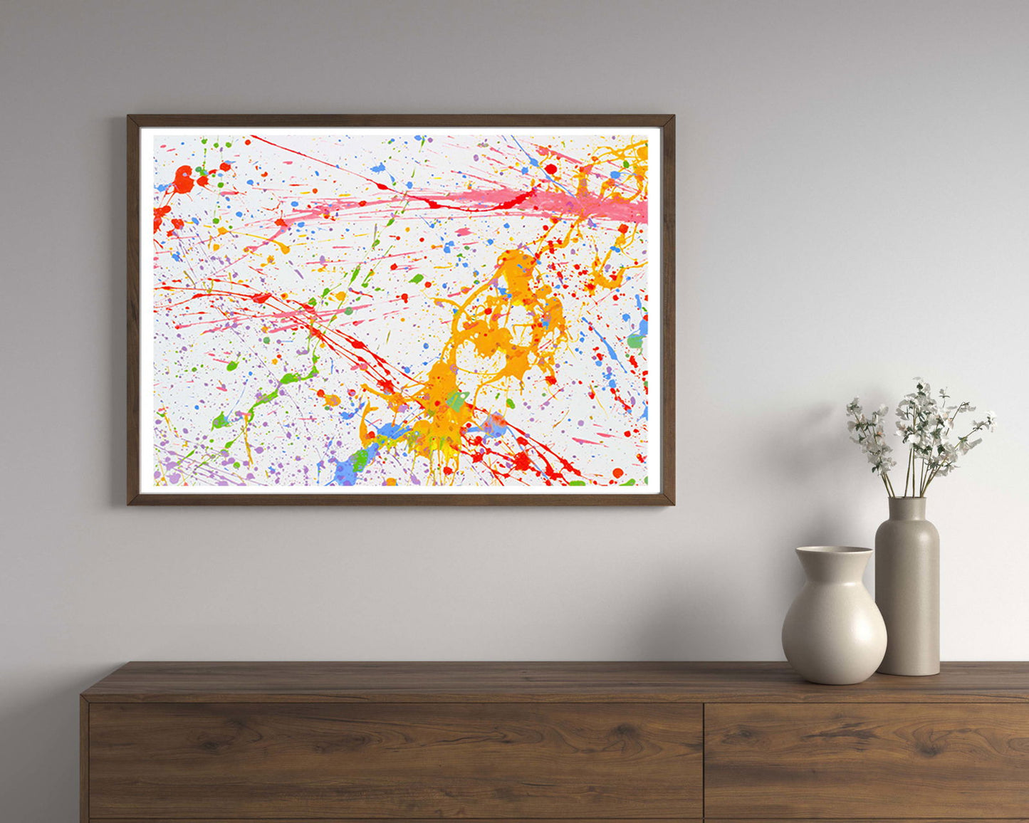 Pollock Inspired Multicolour Splash Poster - Hakyarts