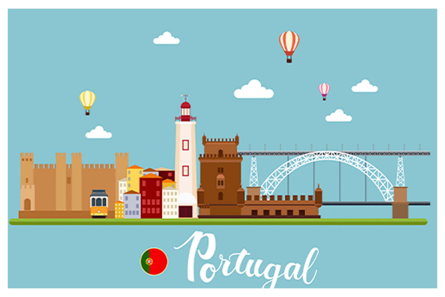 Portugal Illustration Poster - Hakyarts