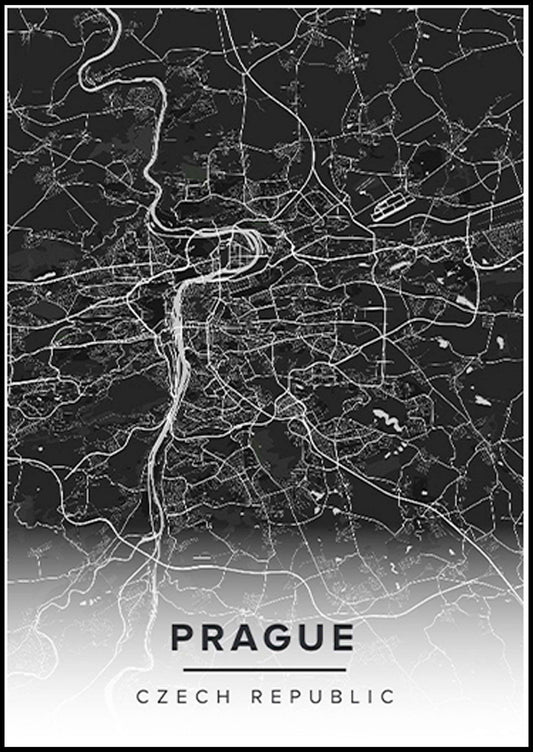 Prague Map Poster - Hakyarts