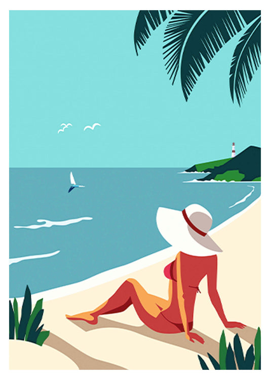 Relaxing At The Beach Poster - Hakyarts