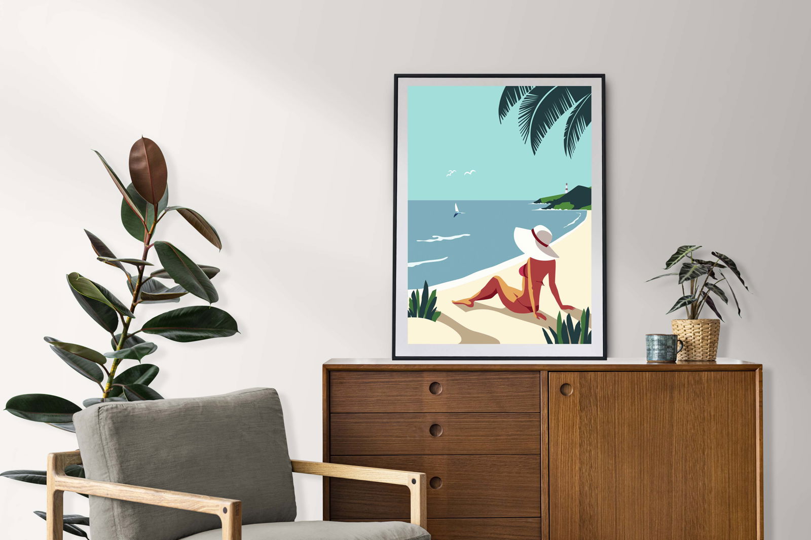 Relaxing At The Beach Poster - Hakyarts