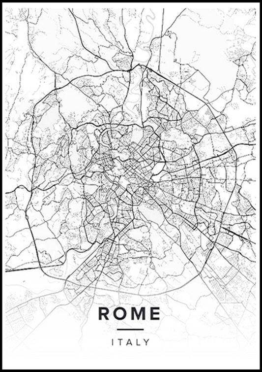 Rome Map Poster - Hakyarts