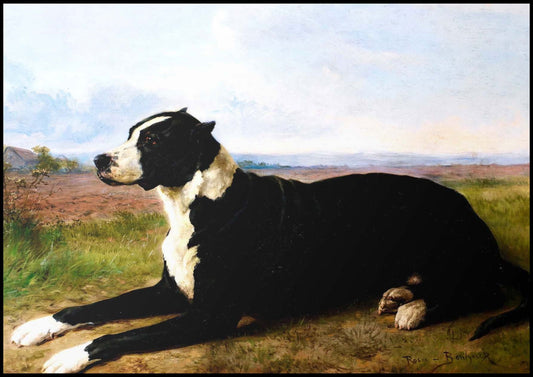 Rosa Bonheur - Portrait Of A Mastiff-Labrador In A Landscape - Hakyarts