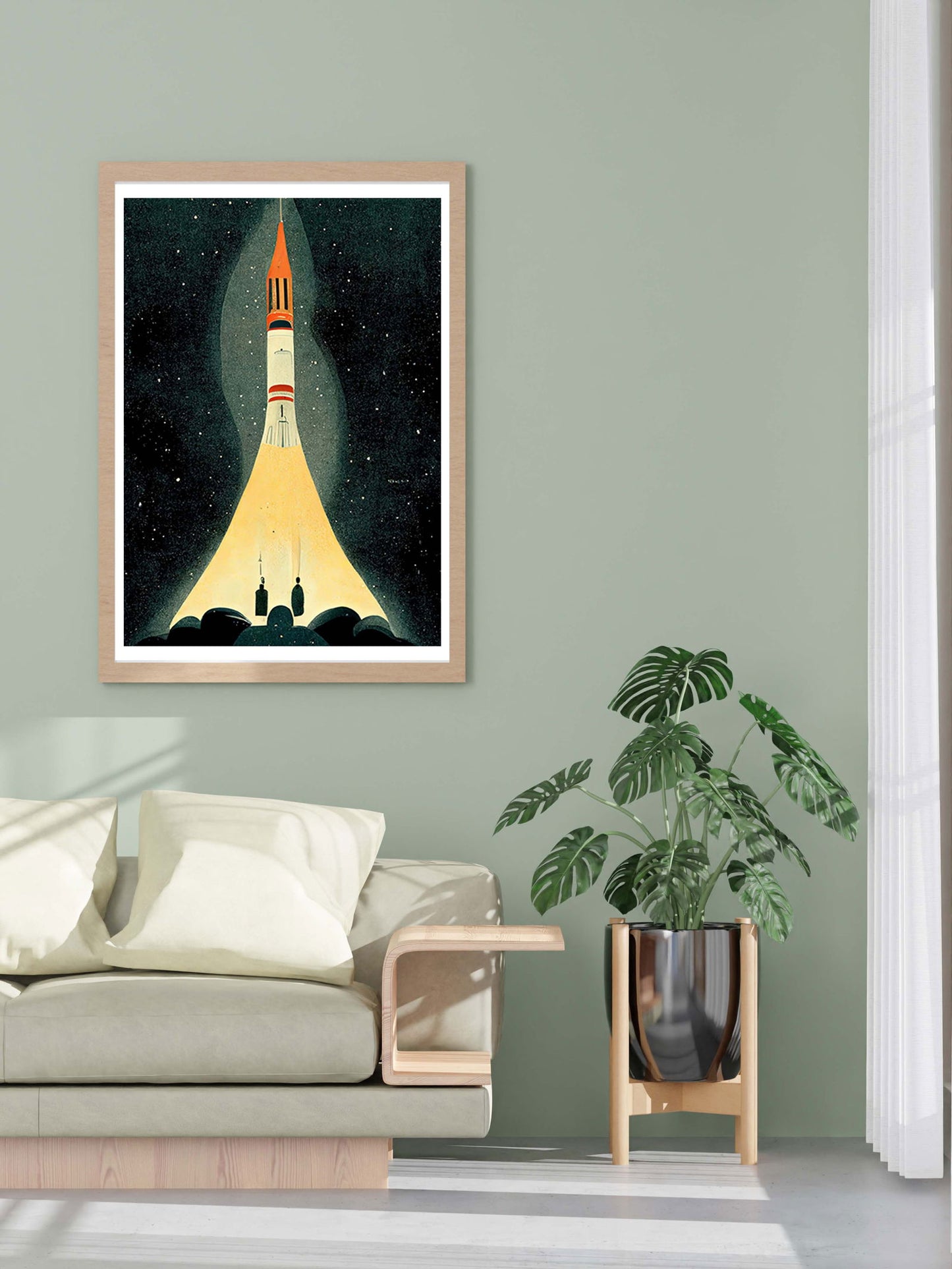 Space Launch Illustration Poster - Hakyarts