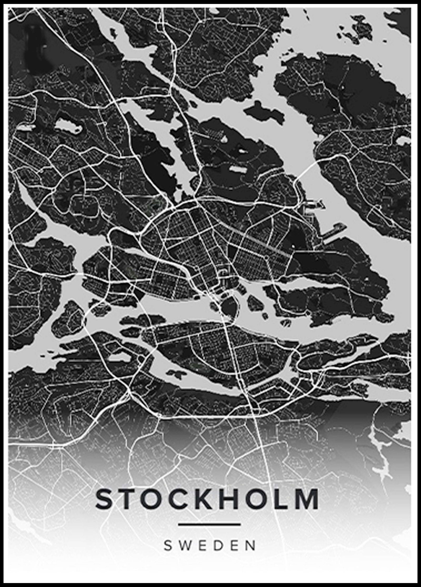 Stockholm Map Poster - Hakyarts