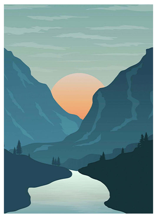 Sunset Valley Poster - Hakyarts