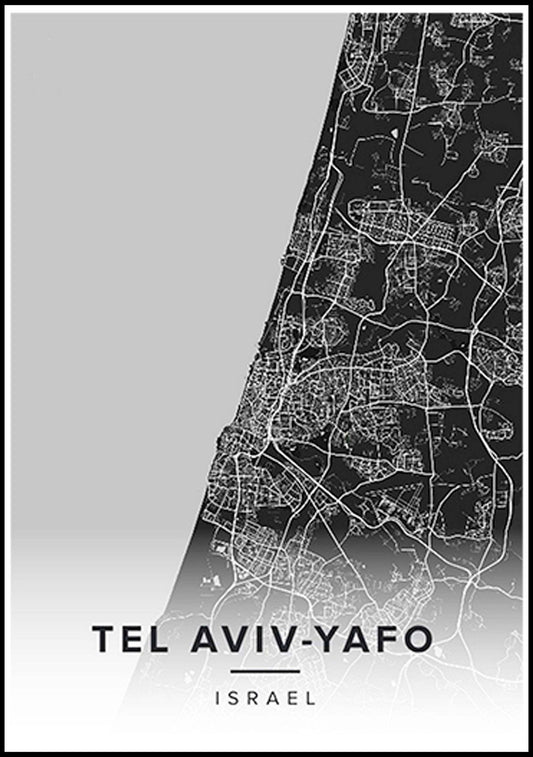 Tel Aviv-Yafo Map Poster - Hakyarts