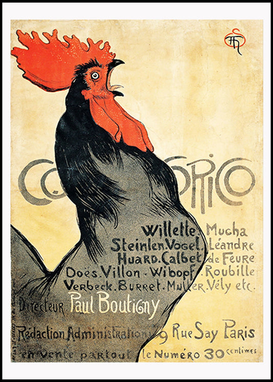 Théophile Alexandre Steinlen - Cocorico Poster - Hakyarts